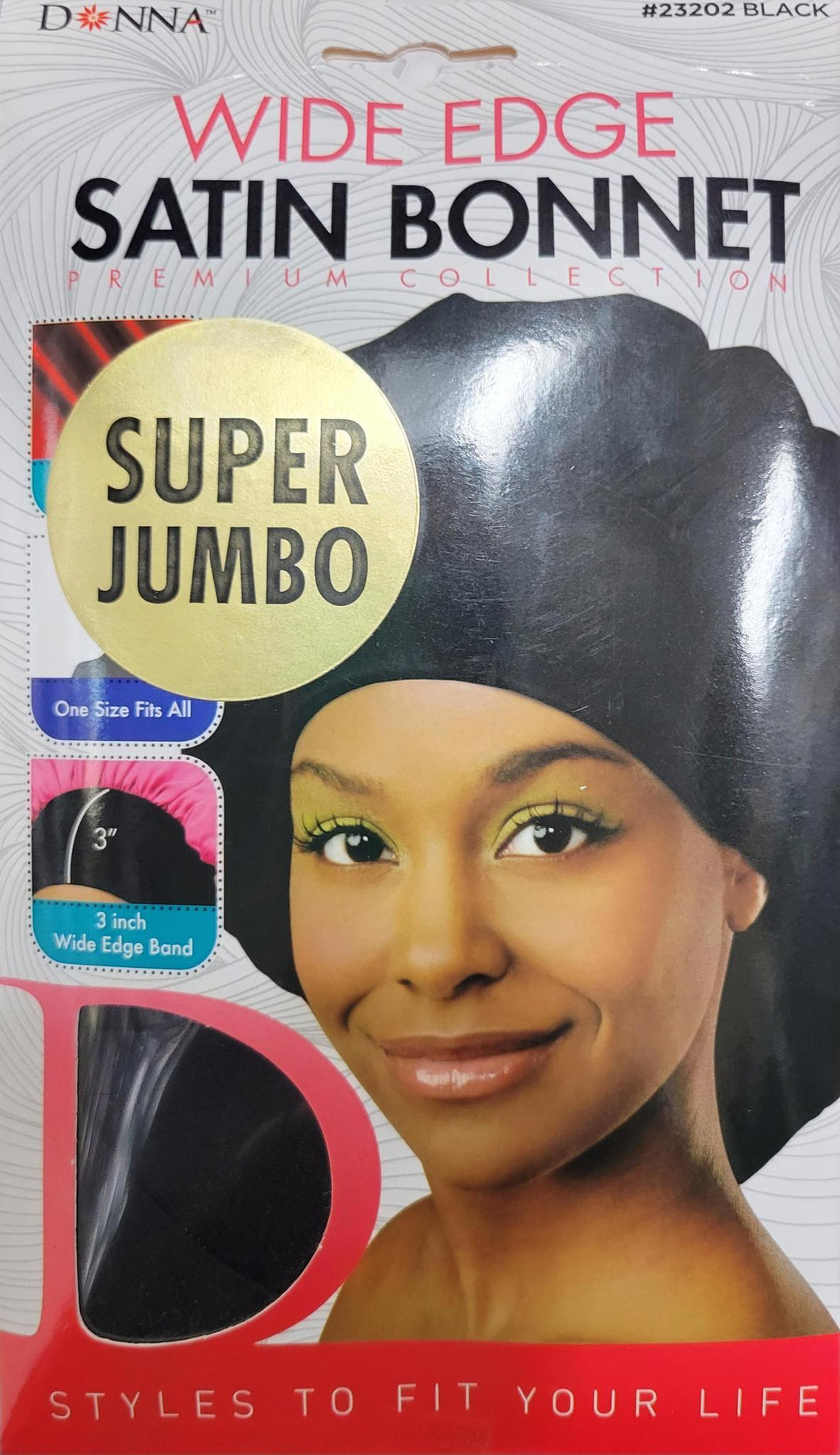 Donna Wide Edge Satin Bonnet - Super Jumbo