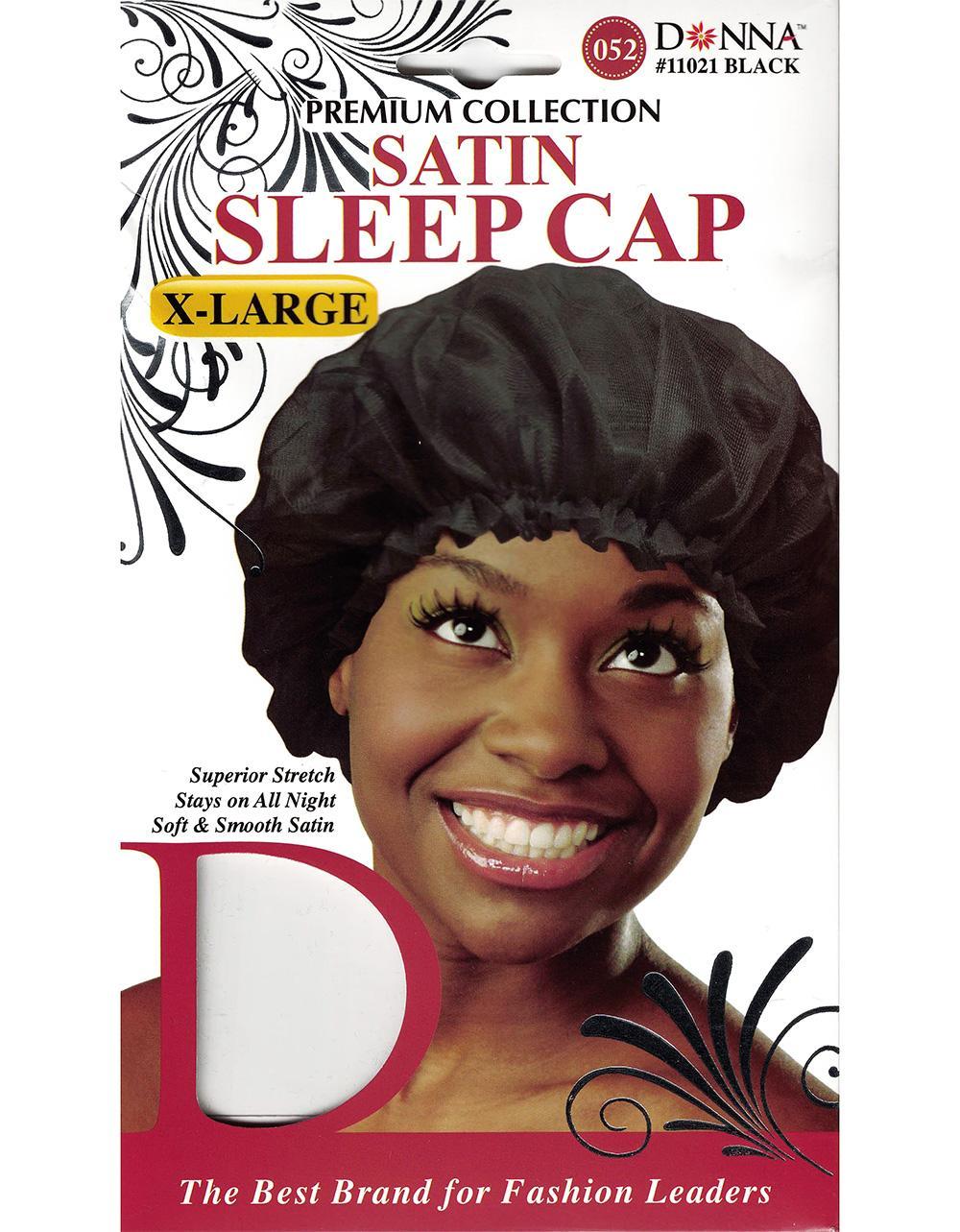 Donna XL Satin Sleep Cap Black