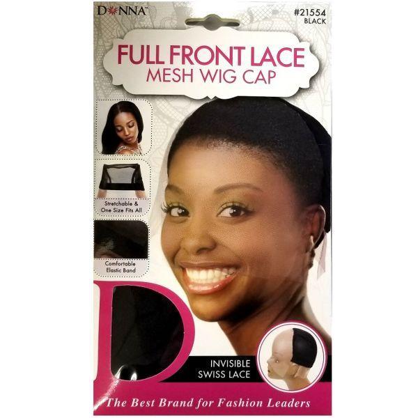Donna Full Front Lace Mesh Cap - black