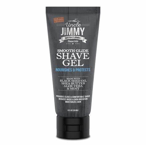 Uncle Jimmy Shave Gel w/Black Seed Oil, Shea Butter, Aloe Vera and Mint